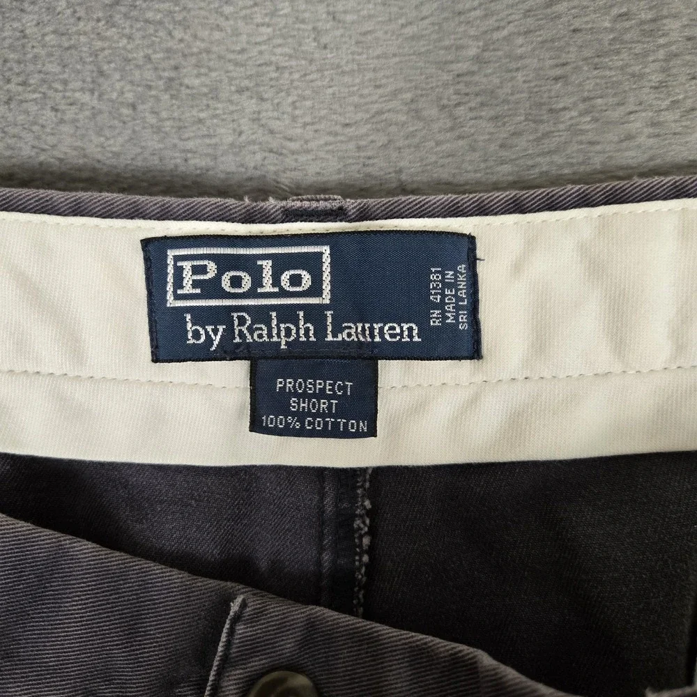 Vintage Polo Ralph Lauren Prospect Shorts Mens 40 Chino Cotton Twill Blue Faded